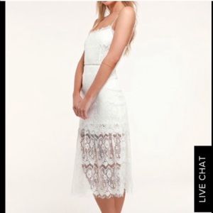 💕Lulus Wagner White Lace Sleeveless Dress